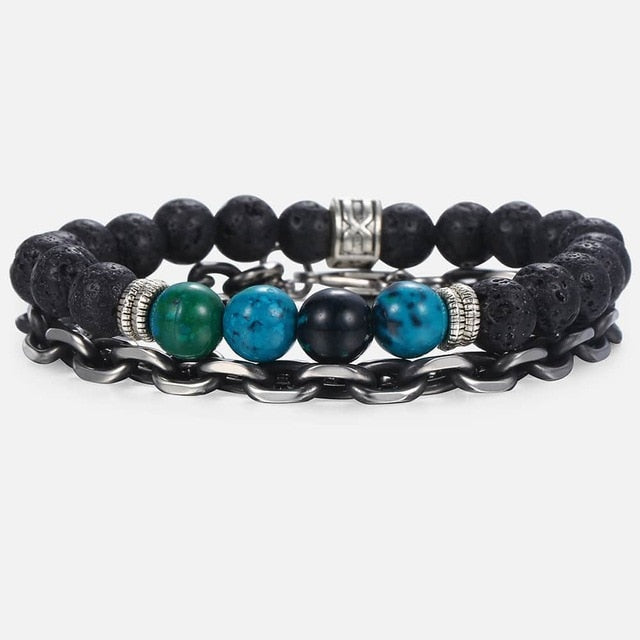 Unique Natural Tiger Eye Stone Men's Beaded Bracelet