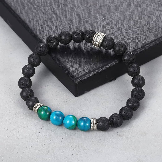 Unique Natural Tiger Eye Stone Men's Beaded Bracelet