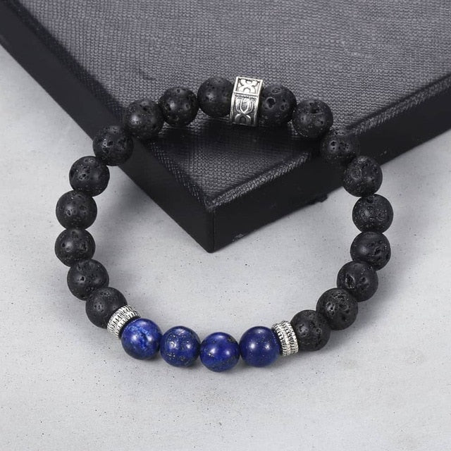 Unique Natural Tiger Eye Stone Men's Beaded Bracelet