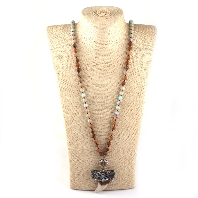 108 Beads Mala Natural Stone Knotted Crystal Link