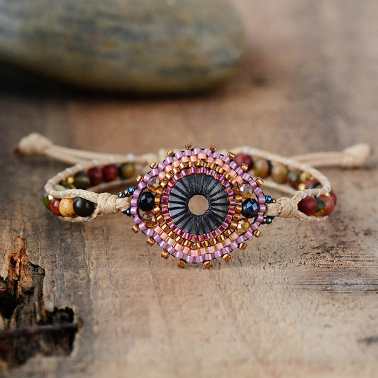 Women Wrap Bracelets Semi Precious Stone Seed Beads