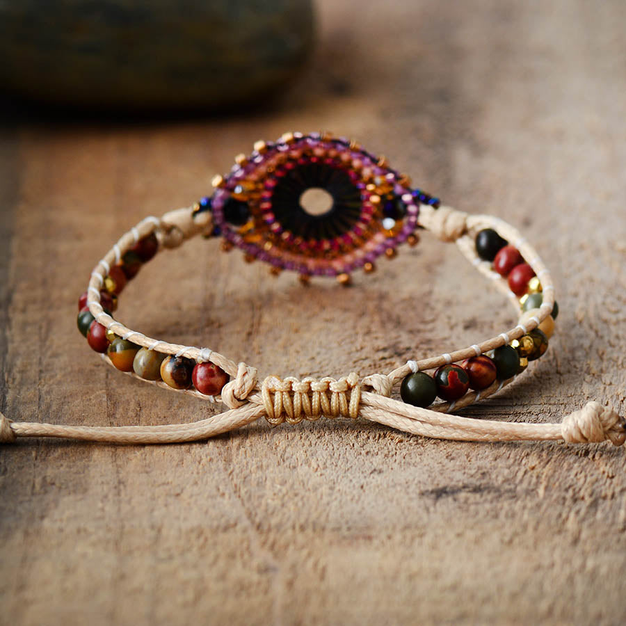 Women Wrap Bracelets Semi Precious Stone Seed Beads