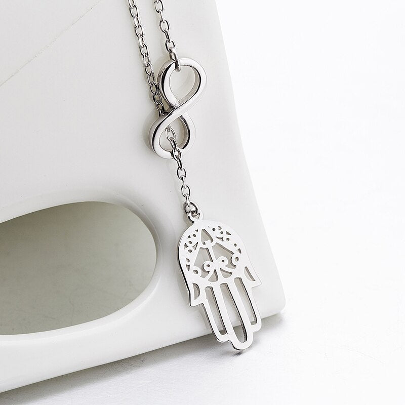 Sterling Silver Infinity Love Pendants Necklace